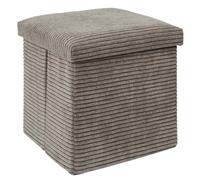 Paris Prix Pouf Coffre Pliable Côtelé Scott 38cm Taupe