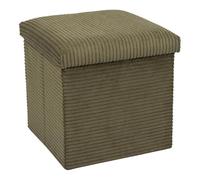 Paris Prix Pouf Coffre Pliable Côtelé Scott 38cm Vert