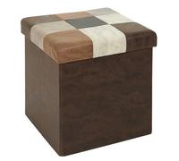 Paris Prix Pouf Coffre Pliable Patchwork Loic 38cm Marron