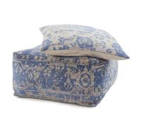 Paris Prix Pouf & Coussin de Sol Paramount 80cm Taupe & Bleu