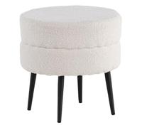Paris Prix Pouf Design Bouclette Pot 40cm Blanc