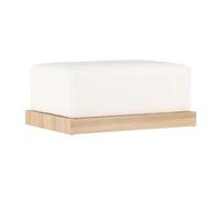 Paris Prix Pouf Design en Tissu Bouclé Ivy 100cm Blanc & Naturel