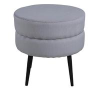 Paris Prix Pouf Design en Velours Côtelé Pot 40cm Gris