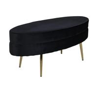 Paris Prix Pouf Design en Velours Otto 100cm Noir