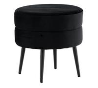 Paris Prix Pouf Design en Velours Pot 40cm Noir
