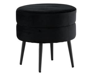 Paris Prix Pouf Design en Velours Pot 40cm Noir