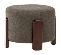 Paris Prix Pouf Design Tissu Bouclette Coffey 52cm Gris Foncé