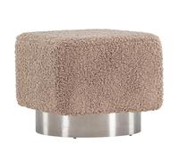 Paris Prix Pouf Design Tissu Bouclette Newton 45cm Marron