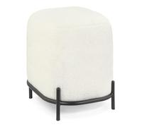 Paris Prix Pouf en Tissu Bouclé Mark 47cm Beige