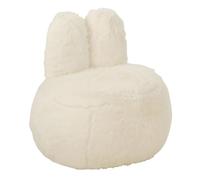 Paris Prix Pouf Imitation Fourrure Bun 58cm Blanc