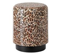 Paris Prix Pouf Léopard en Métal Jonna 45cm Caramel