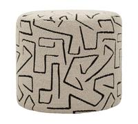 Paris Prix Pouf Rond à Motifs Nairobi 44cm Beige