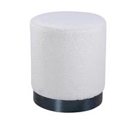 Paris Prix Pouf Rond Bouclé Benji 43cm Blanc & Noir