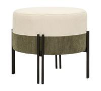Paris Prix Pouf Rond Design Duos 49cm Crème & Vert