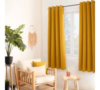 Paris Prix Rideau Occultant à Œillets Reglisse 140x180cm Moutarde