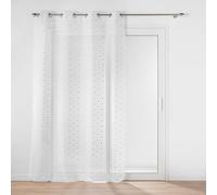 Paris Prix Rideau Voilage à Œillets Milo 140x240cm Argent