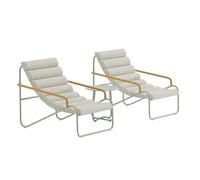 Paris Prix Salon de Jardin Lounge Ithaka 100cm Beige & Vert