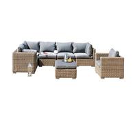Paris Prix Salon de Jardin Modulable 6 Places Montmartre 84cm Marron