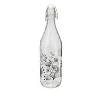 Paris Prix Secret de Gourmet - Bouteille Limonade en Verre White Floral 1L Transparent