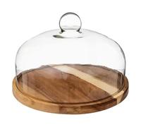 Paris Prix Secret de Gourmet - Cloche Protection avec Plateau Acacia 28cm Marron