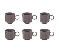 Paris Prix Secret de Gourmet - Lot de 6 Mugs en Céramique Anne 38cl Gris