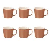 Paris Prix Secret de Gourmet - Lot de 6 Mugs en Porcelaine Nature 38cl Terracotta