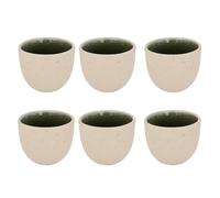 Paris Prix Secret de Gourmet - Lot de 6 Tasses à Café en Faïence Wonja 10cl Vert