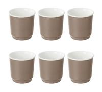 Paris Prix Secret de Gourmet - Lot de 6 Tasses à Café Nature 9cl Taupe