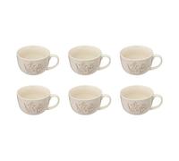 Paris Prix Secret de Gourmet - Lot de 6 Tasses en Céramique Elsa 50cl Blanc