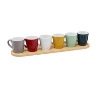 Paris Prix Secret de Gourmet - Lot de 6 Tasses & Plateau Colorama 9cl Multicolore