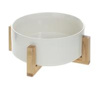 Paris Prix Secret de Gourmet - Saladier Bambou & Faïence Crea 28cm Blanc