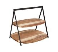 Paris Prix Secret de Gourmet - Serviteur 2 Étages en Bois Mina 27cm Marron