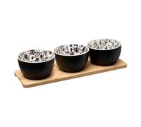 Paris Prix Secret de Gourmet - Set Apéritif 4 Pièces White Floral 31cm Noir