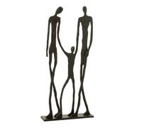 Paris Prix Statue Famille en Métal Ensemble 122cm Noir