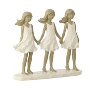 Paris Prix Statuette Déco 3 Sœurs Complices 18cm Blanc