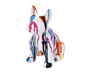 Paris Prix Statuette Déco Bulldog Coulures 20cm Multicolore