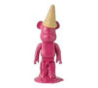 Paris Prix Statuette Déco Ours Cornet Glace 39cm Fuchsia