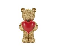 Paris Prix Statuette Ourson Cœur Teddy 16cm Or & Rouge