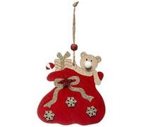 Atmosphera - Sujet de noël Bois hotte Nounours 11 cm