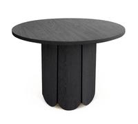 Paris Prix Table à Manger Ronde Design Soft 98cm Chêne & Noir