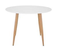 Paris Prix Table à Manger Ronde Plaza 100cm Blanc & Naturel