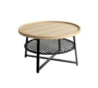 Paris Prix Table Basse avec Étagère Columbia 75cm Chêne & Noir