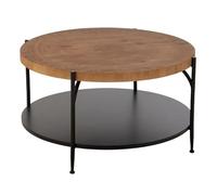 Paris Prix Table Basse avec Étagère Mia 80cm Naturel & Noir