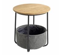 Paris Prix Table d'Appoint avec Rangement Rubi 50cm Naturel & Gris