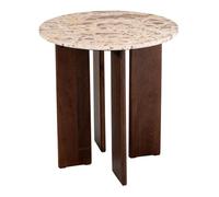 Paris Prix Table d'Appoint en Marbre Mathilde 50cm Naturel & Beige
