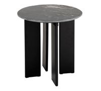 Paris Prix Table d'Appoint en Marbre Mathilde 50cm Noir