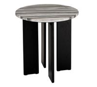 Paris Prix Table d'Appoint en Marbre Mathilde 50cm Noir & Gris