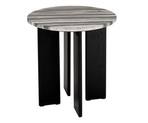 Paris Prix Table d'Appoint en Marbre Mathilde 50cm Noir & Gris