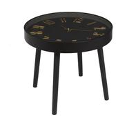 Paris Prix Table d'Appoint Horloge Lounge 50cm Noir