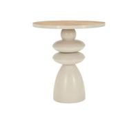 Paris Prix Table d'Appoint Totem en Métal Pila 49cm Crème